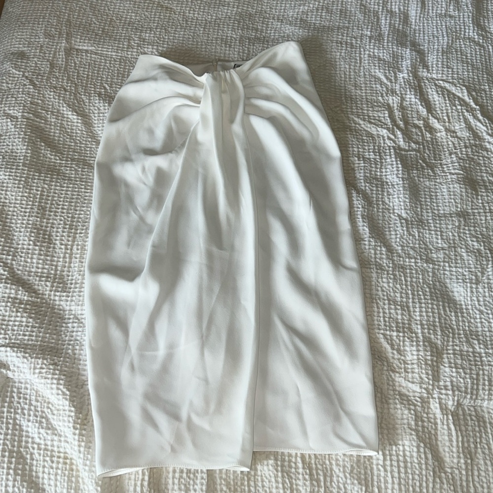 White Zara drape front pencil skirt NWT
